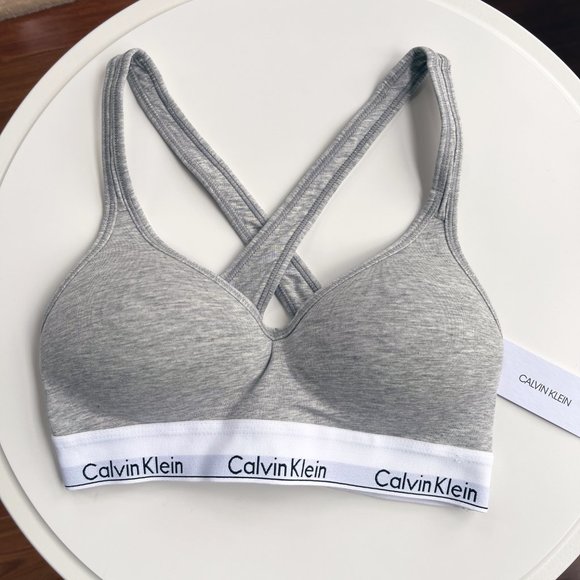 Calvin Klein Underwear Grey Heather Modern Cotton Lightly Lined Bralette size M - Picture 4 of 12